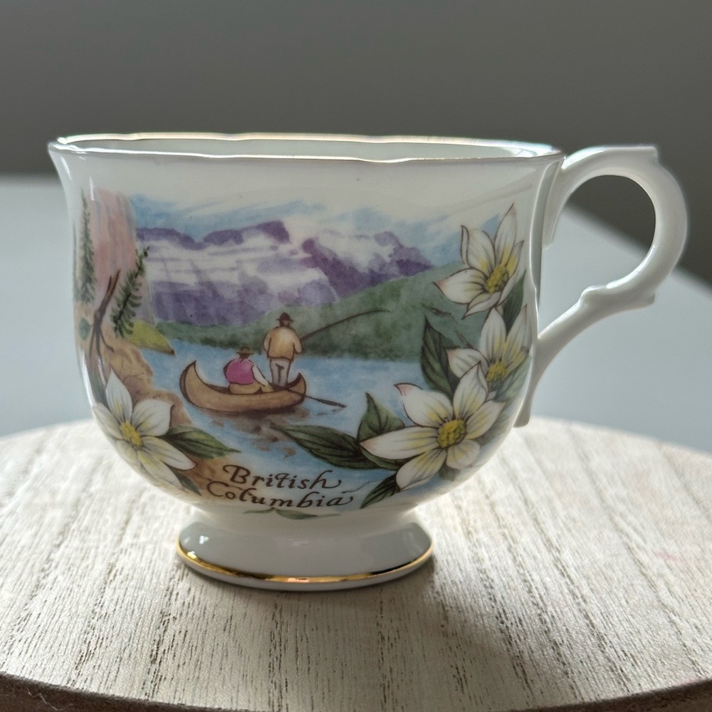 Vintage Sadler Wellington British Columbia Canoe Fine Bone China TeaCup.